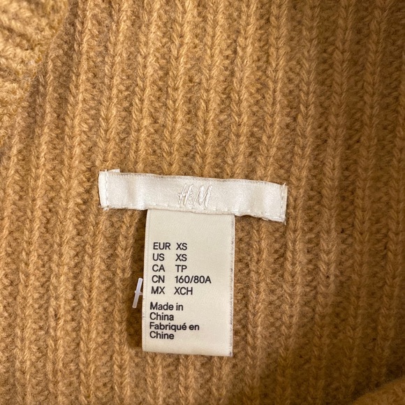H&M rib-knit sweater wool cashmere mock turtleneck - Picture 5 of 5